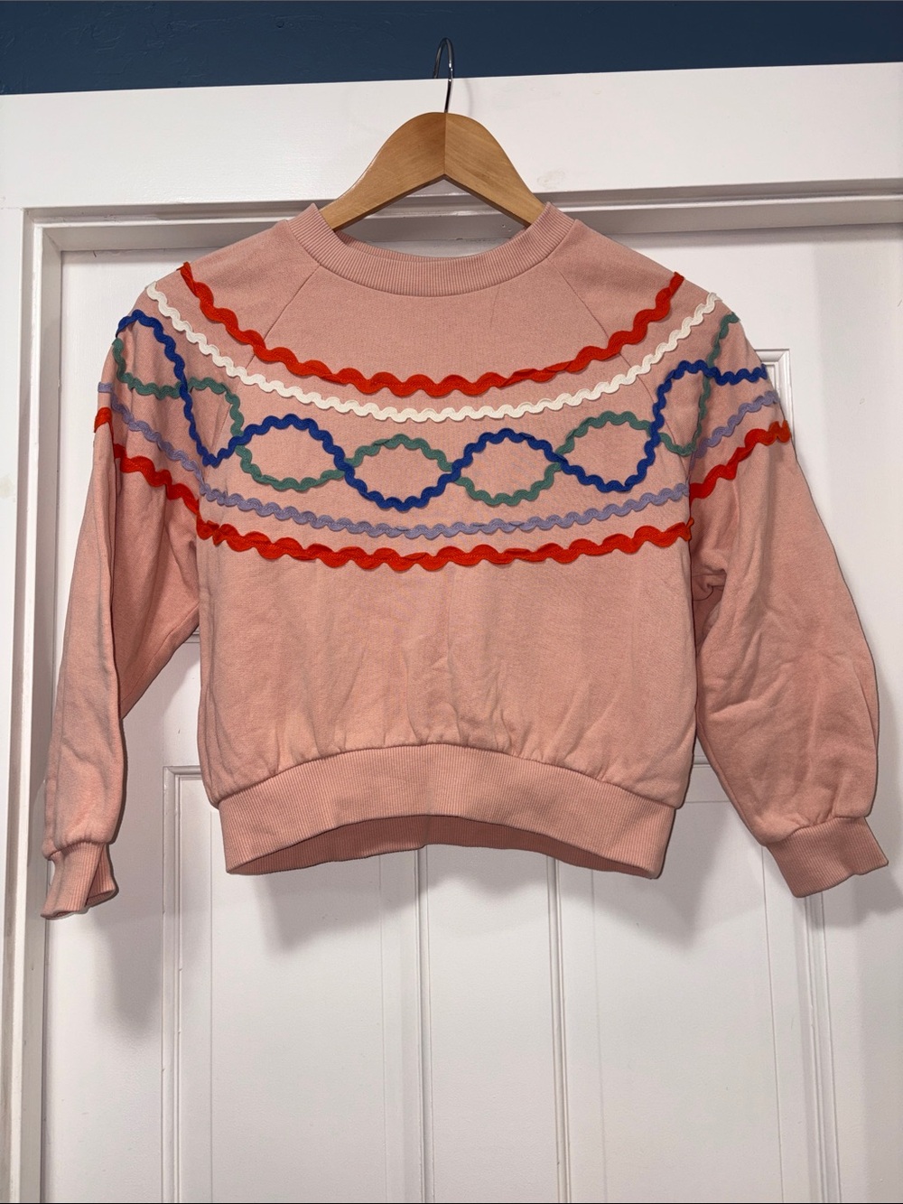 Molo Pink Ric Rac Crew Neck